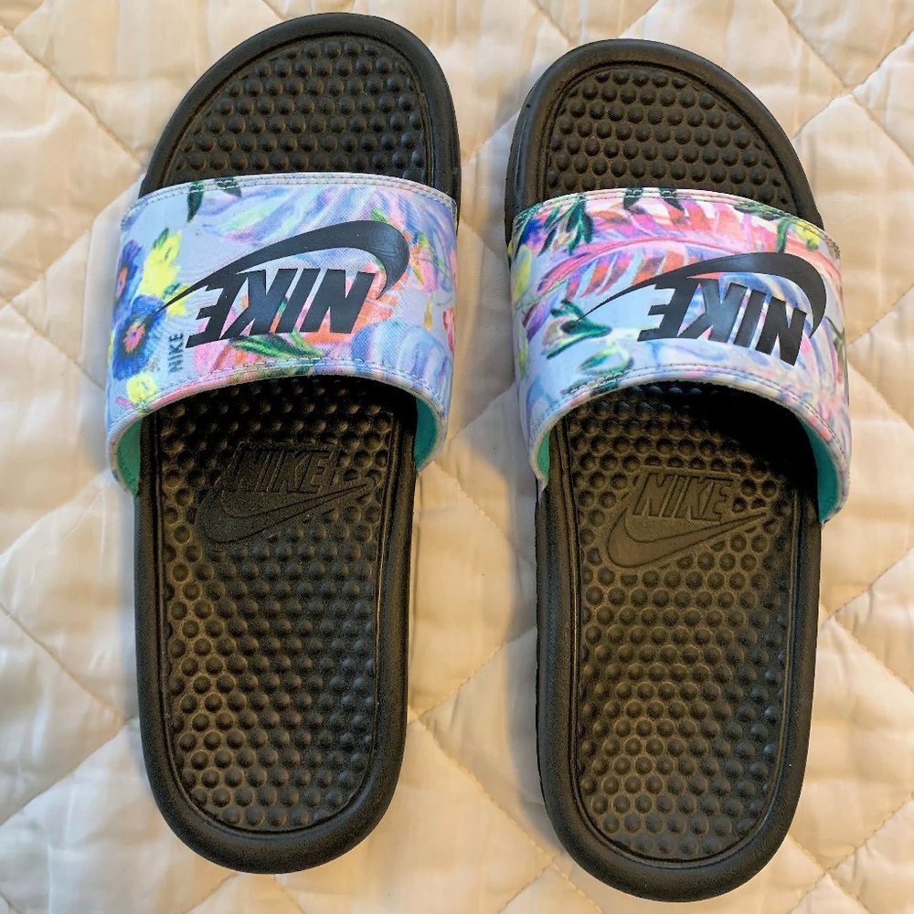 Nike floral slide sandals